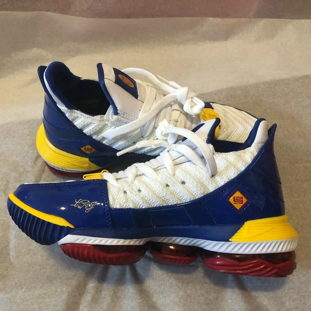 Nike Lebron 16 XVI SB Superbron Basketball Shoes White Blue CD2451-100 Men's 5.5